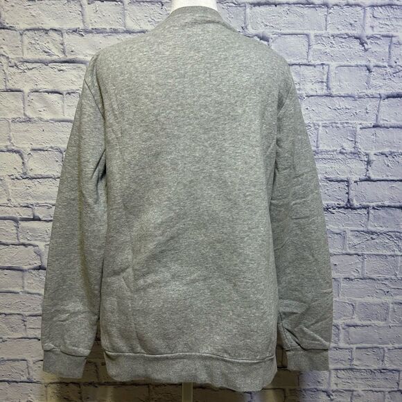 adidas Logo Graphic Sweatshirt XL 15/16 Fleece Grey/White Trefoil Logo - Picture 3 of 11